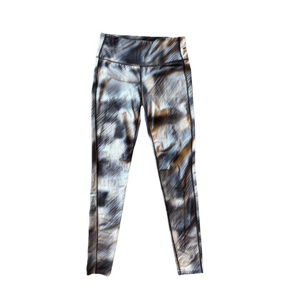 Athleta Womens High Rise Alpine Chaturanga Black Marble Leggings Size Small
